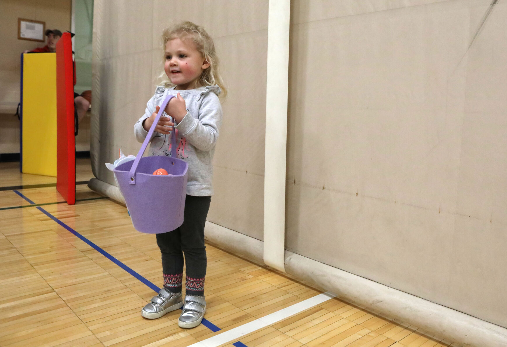 Hadley Warren clutches a basket